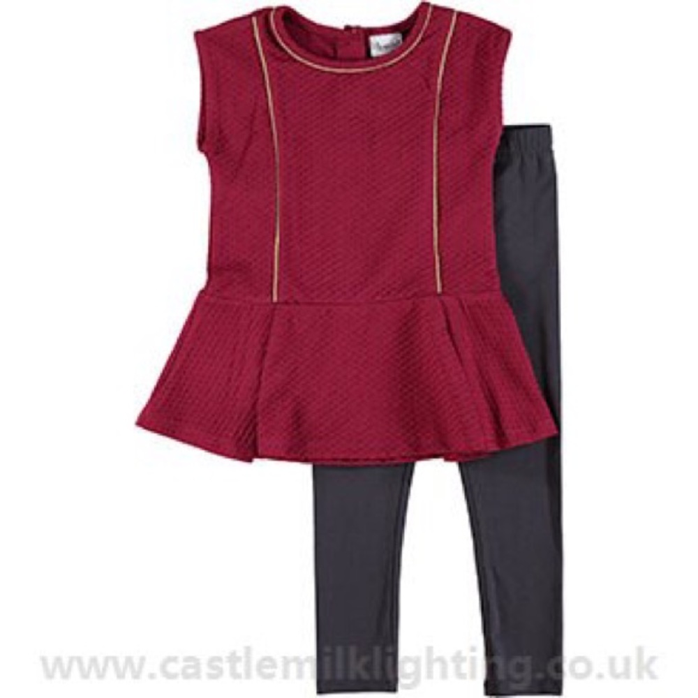 Lilly wicket girls maroon set